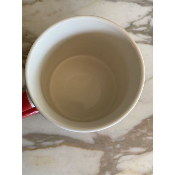 Disney Mickey Mouse Porcelain Mug Black & White Stripes With Red Silhouette 12 O - Picture 3 of 7